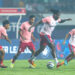 Jamshedpur FC players practise before the start of the match 45 of the HERO INDIAN SUPER LEAGUE 2022 played between Jamshedpur FC and Kerala Blasters FC at the JRD Tata Sports Complex, Jamshedpur, in India on 4th December 2022.

Photo: Vipin Pawar/Focus Sports/ ISL