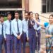 आदित्यपुर सेंट्रल पब्लिक स्कूल में सीबीएसई का बेहतर रिजल्ट आने पर हर्षित मुद्रा में विद्यार्थी