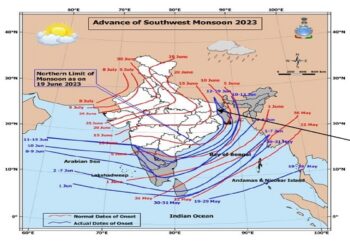 मौसम विभाग की ओर से जारी किया गया मॉनसून का मानचित्र.