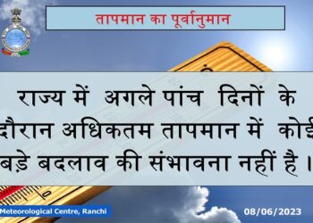 मौसम विभाग की ओर से जारी किये गये पूर्वानुमान की सूचना.