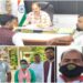 सिविल सर्जन से बात करता जेएलकेएम प्रतिनिधिमंडल, नीचे से बांयी तरफ आरोपी अमरेश सिंह मास्क लगाए हुए.